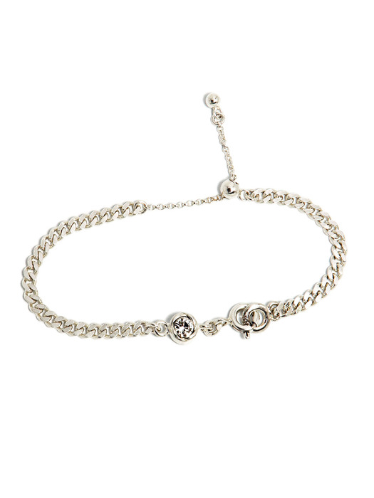 Cross & Curve Chain Silver Bracelet Ib295 [Silver]