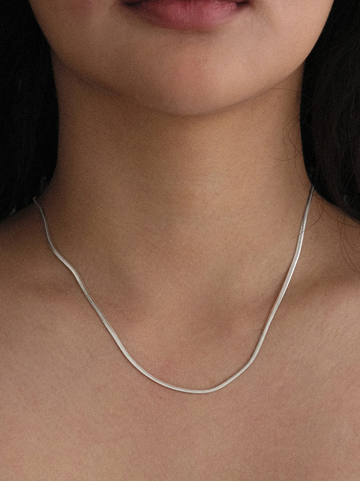 Flat Chain Necklace (silver925)(2color)