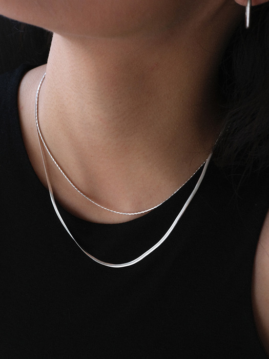 Flat Chain Necklace (silver925)(2color)