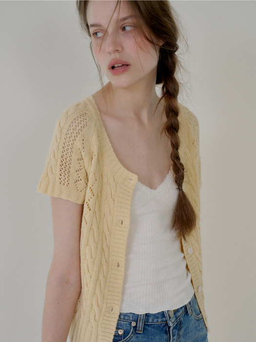 Punching Half Knit Cardigan