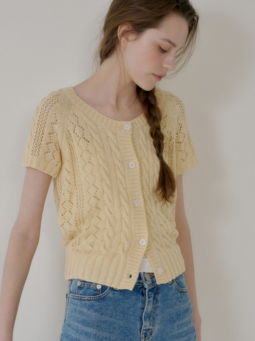 Punching Half Knit Cardigan