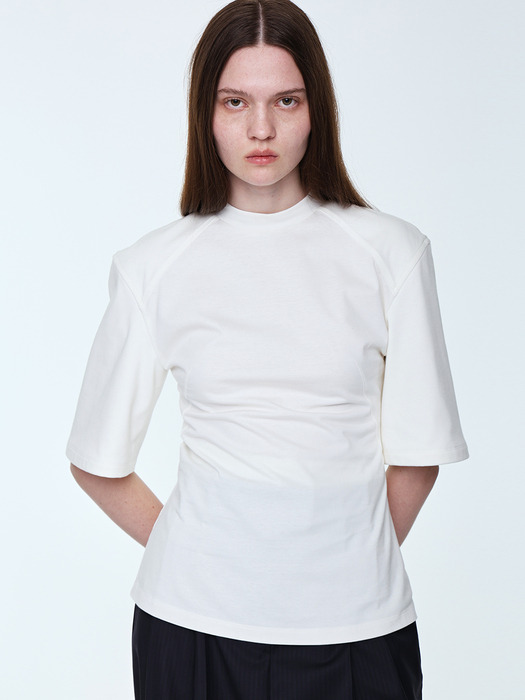Oversized Shoulder Slim Fit T-shirt _ White