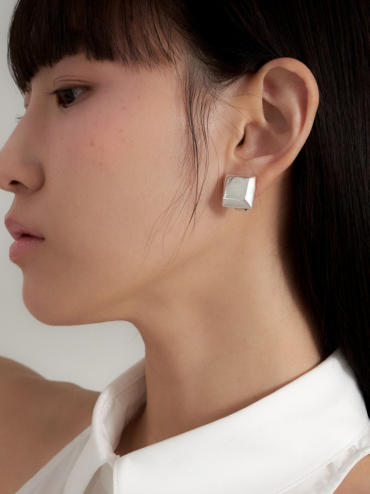 [silver925] chocolate earclip