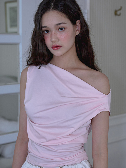 Drape Off Shoulder Sleeveless [Pink]