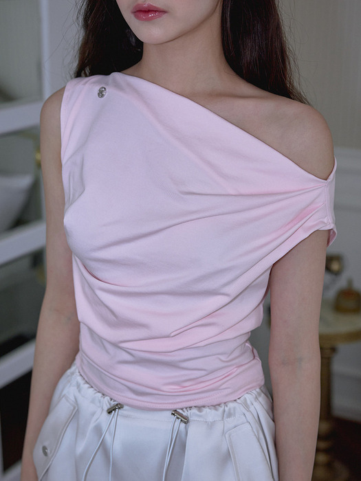 Drape Off Shoulder Sleeveless [Pink]