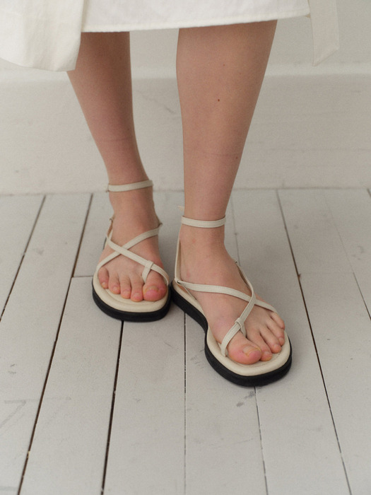 Rope up sandals Ivory