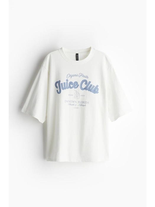 오버사이즈 티셔츠 크림색/Juice Club 1206236007