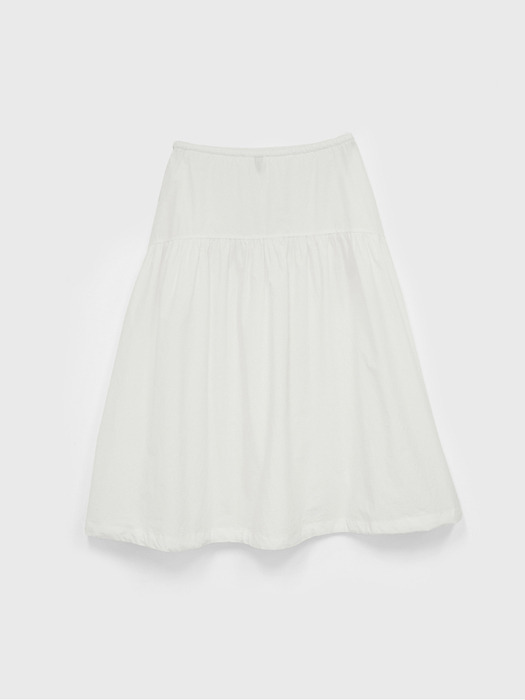 Shirring volume Stopper Skirt White