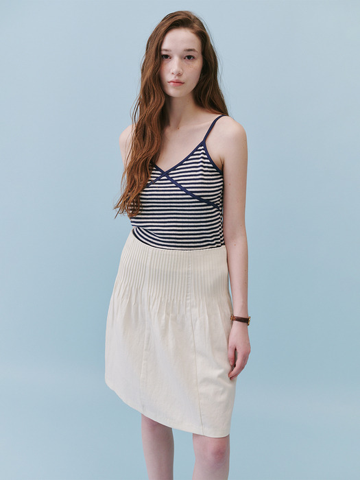 Stripe Scotch Sleeveless_(Navy)