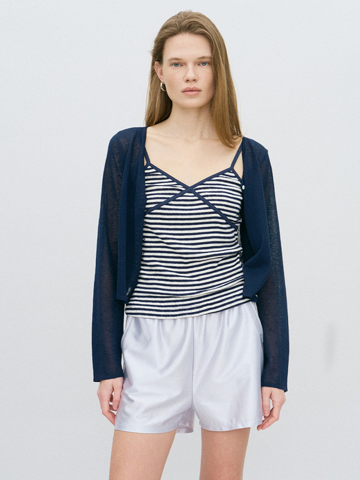 Stripe Scotch Sleeveless_(Navy)
