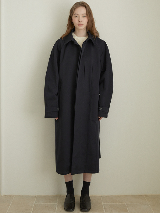 Cotton trench coat (navy)