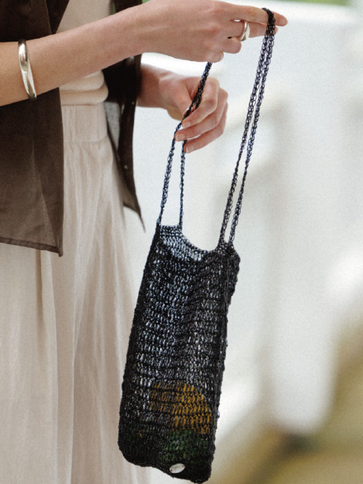 Hand knitted bag(Black)