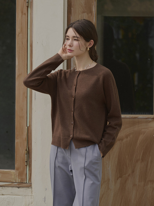 PURE WOOL ROUND CARDIGAN_ 4 COLORS