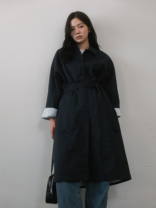 Over long Trench Coat - Navy