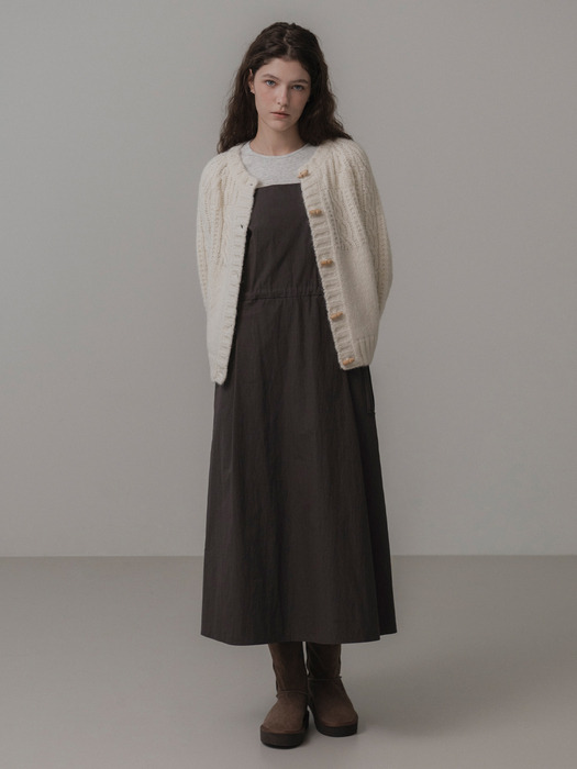 Duffle cable cardigan (ivory)