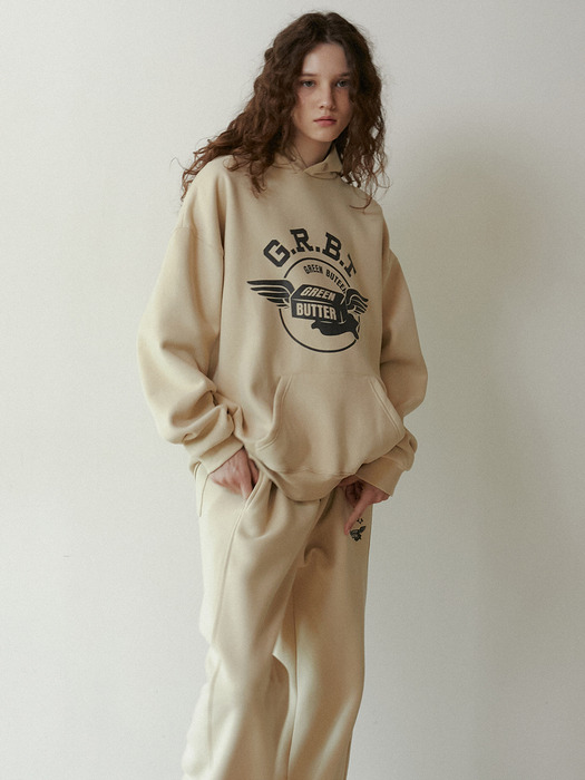 Butter Wing Fluff Hoodie (Beige)