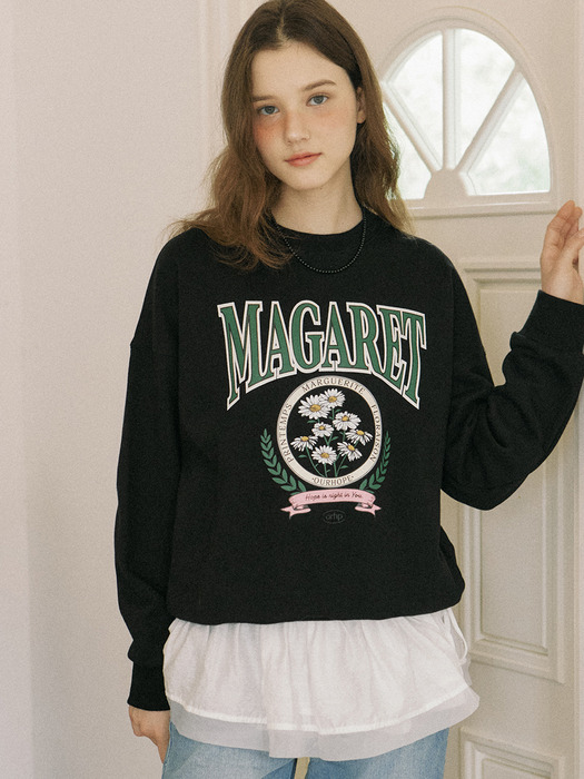 Margaret Artwork Sweatshirt - Black