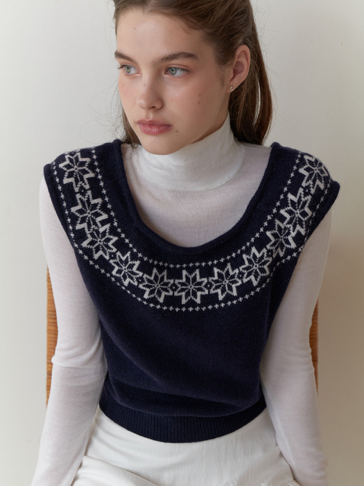 Snowflake knit (navy)