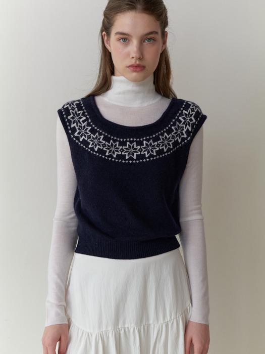 Snowflake knit (navy)