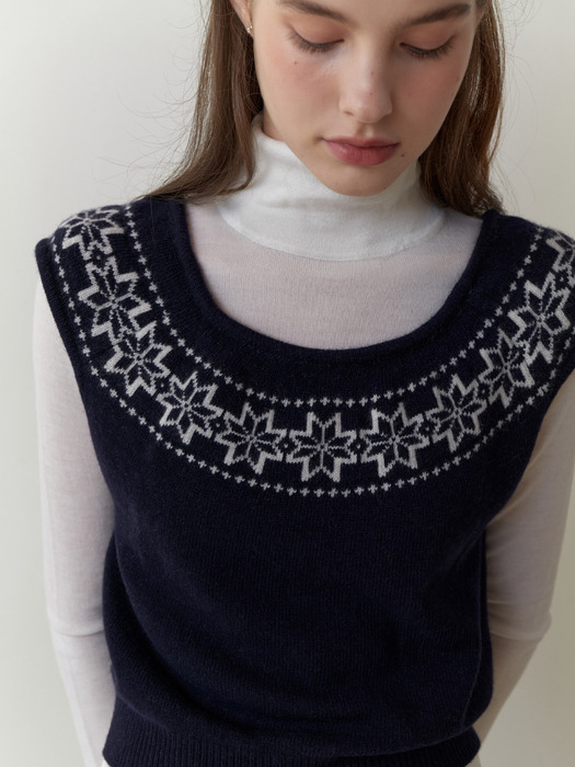 Snowflake knit (navy)