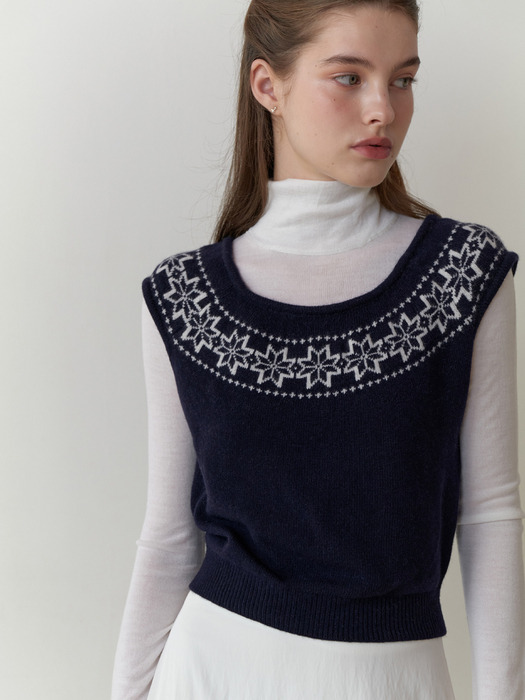 Snowflake knit (navy)