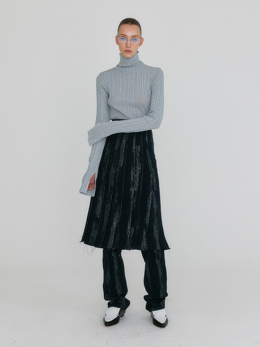 ZLAIIN Pleated Skirt - Navy