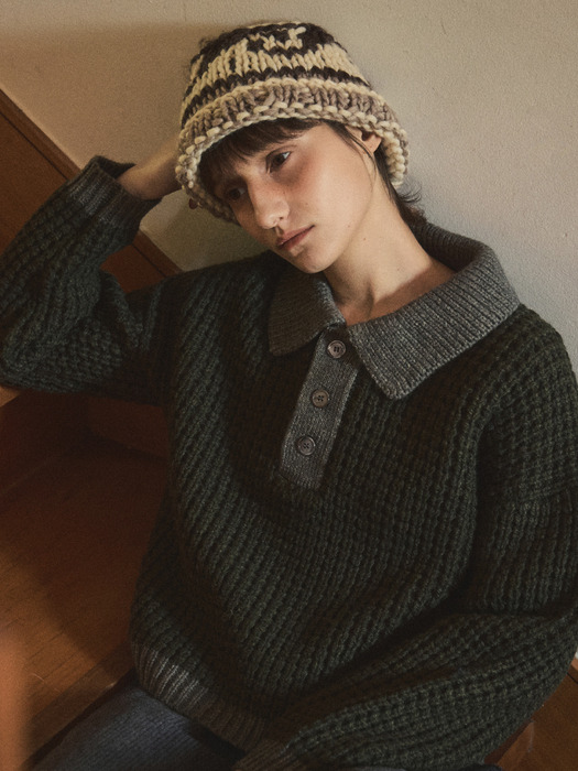 honey House crop knit_Khaki