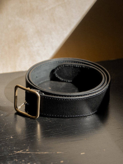 SQUARE LEATHER BELT_2COLORS