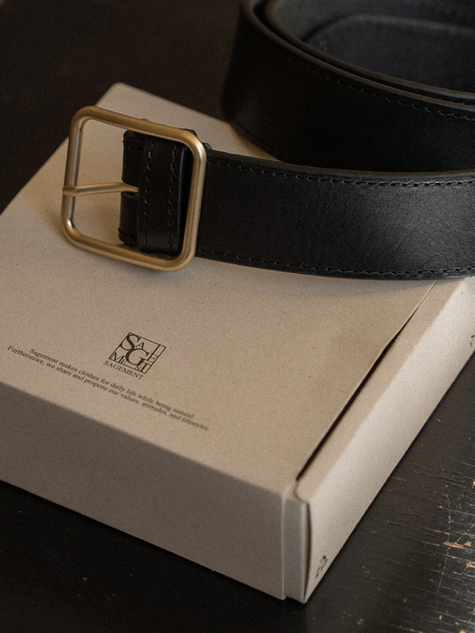 SQUARE LEATHER BELT_2COLORS