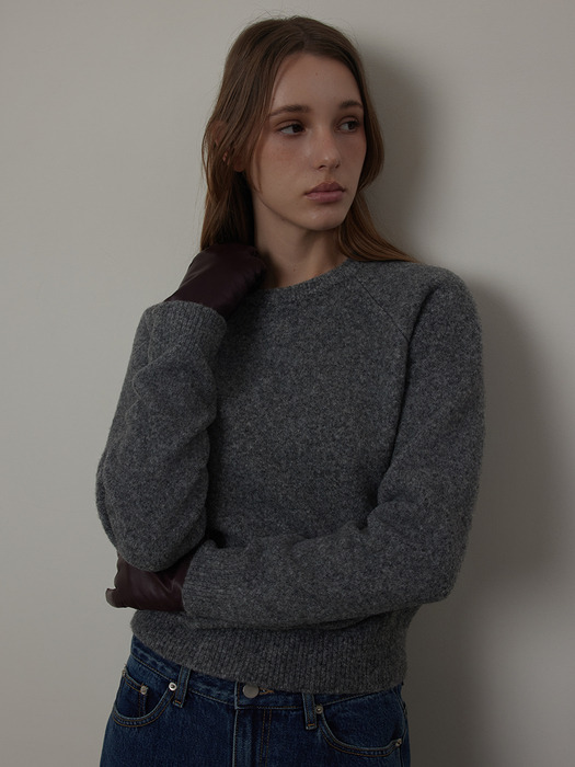 Alpaca Round Neck Span Raglan Knit_Pullover