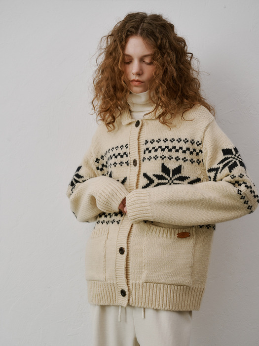 Snow cowichan cardigan (Ivory)