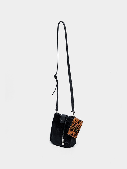 MINI CALF CROSS BAG, BLACK