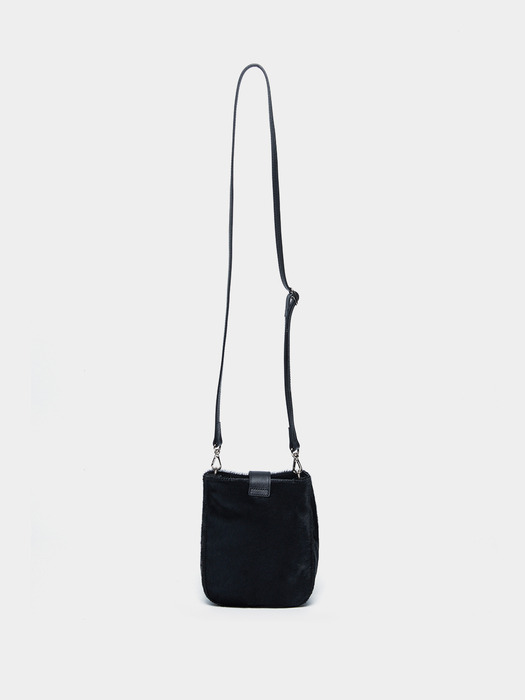 MINI CALF CROSS BAG, BLACK