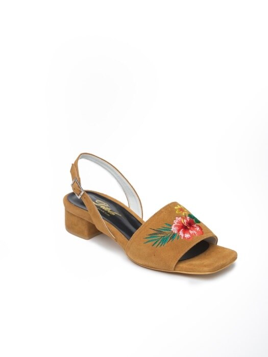 camel hibiscus needlepoint sandles 하비스커스자수 샌들