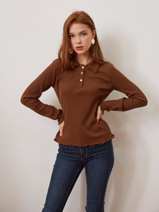 COLLAR KNIT TOP(3COLOR)