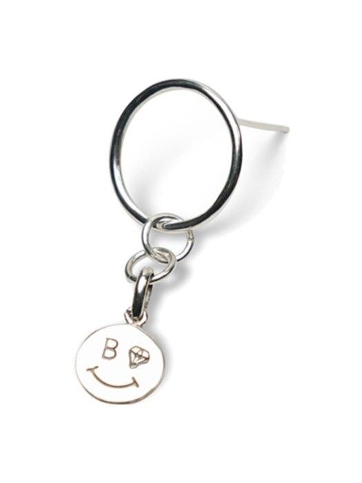 Smile circle silver Earring