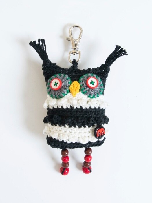 Owl doll Keyring (black)