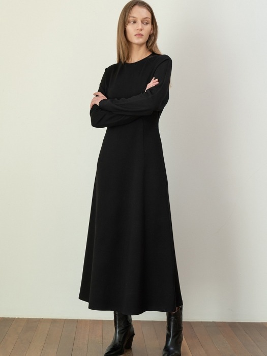 Double Jersey long Dress_black