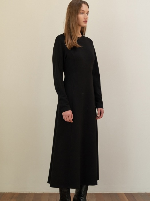 Double Jersey long Dress_black