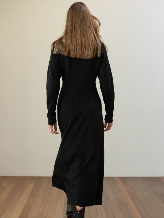 Double Jersey long Dress_black