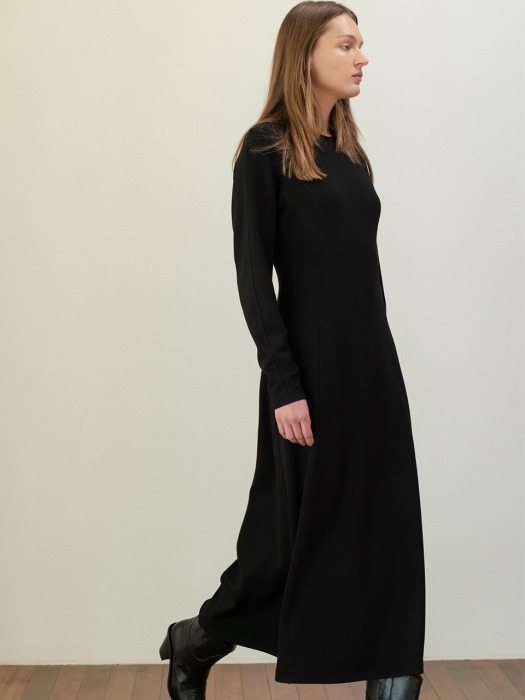 Double Jersey long Dress_black