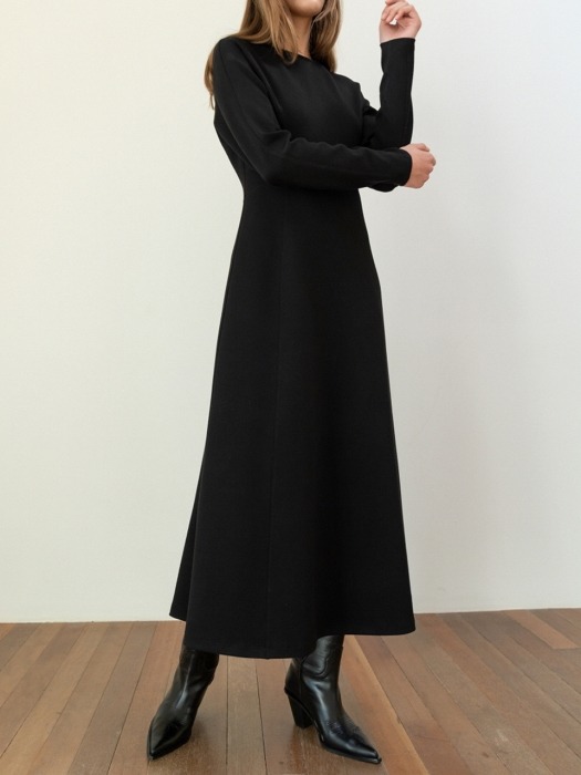 Double Jersey long Dress_black