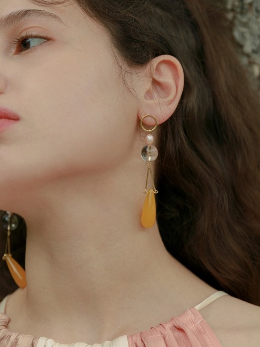 Yellow flamingo Earring (옵션 선택 가능)