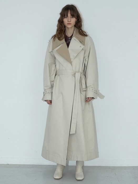 19FW LAYERED TRENCH COAT - IVORY