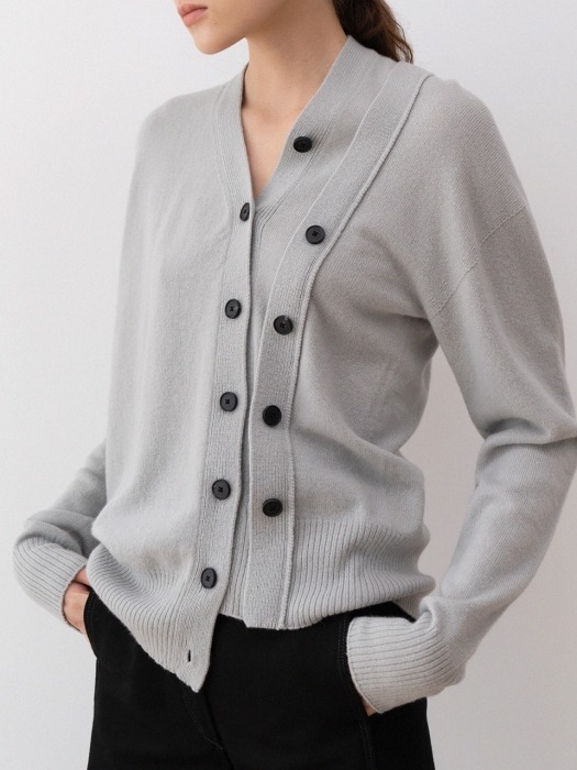 unbalance signature cardigan (grey)