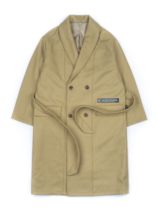 SHAWL LAPEL DOUBLE COAT camel