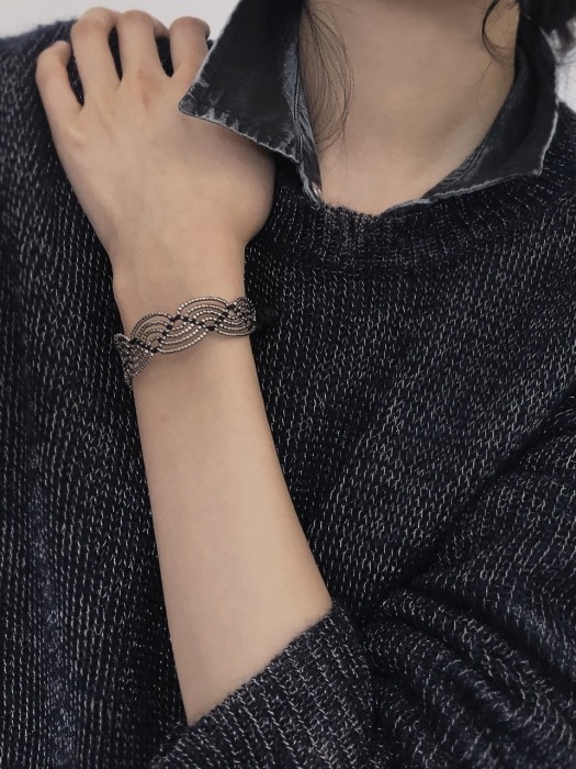 LUX bracelet, Black & Metallic Grey