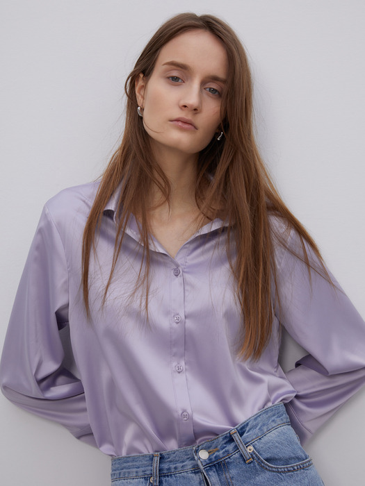 SS20 OVER CUFF SILKY SHIRT - PURPLE