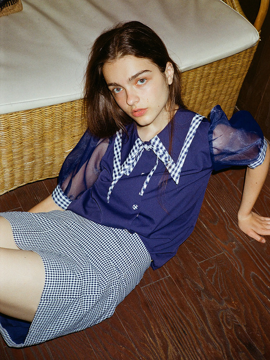 [EXCLUSIVE] bella check skirt_navy