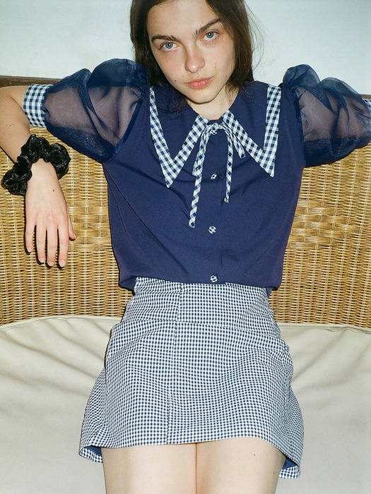 [EXCLUSIVE] bella check skirt_navy